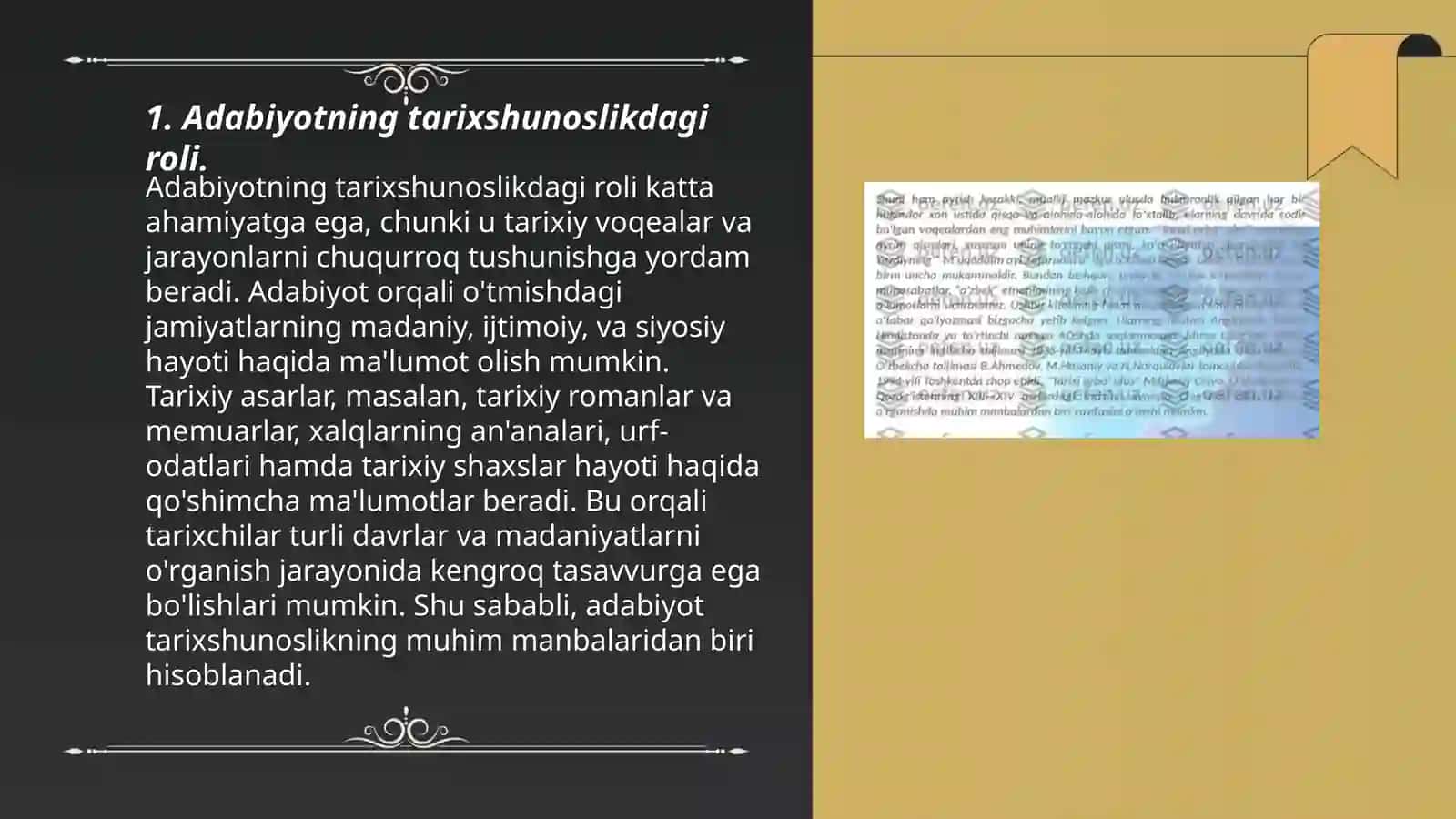 Adabiyotning tarixshunoslikdagi roli 3