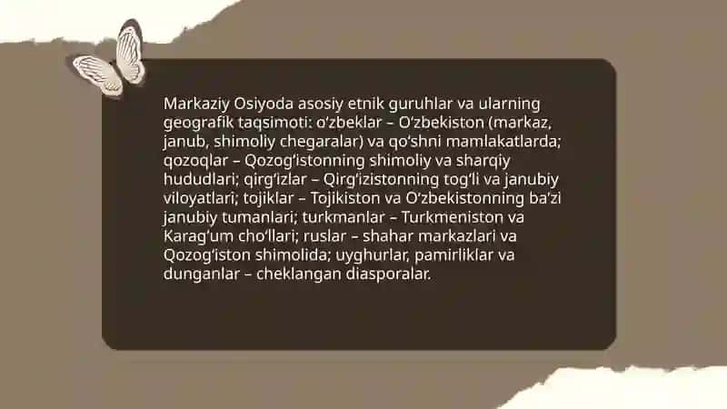 Markaziy Osiyoda etnik guruhlar va ularning geografik taqsimoti 3