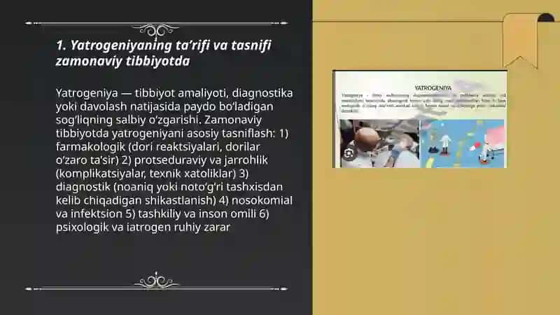 Yatrogeniyaning taʼrifi va tasnifi zamonaviy tibbiyotda 3