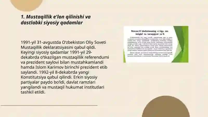 O’zbekistonning o’ziga xos istiqlol va tarqqiyot yo’li 3