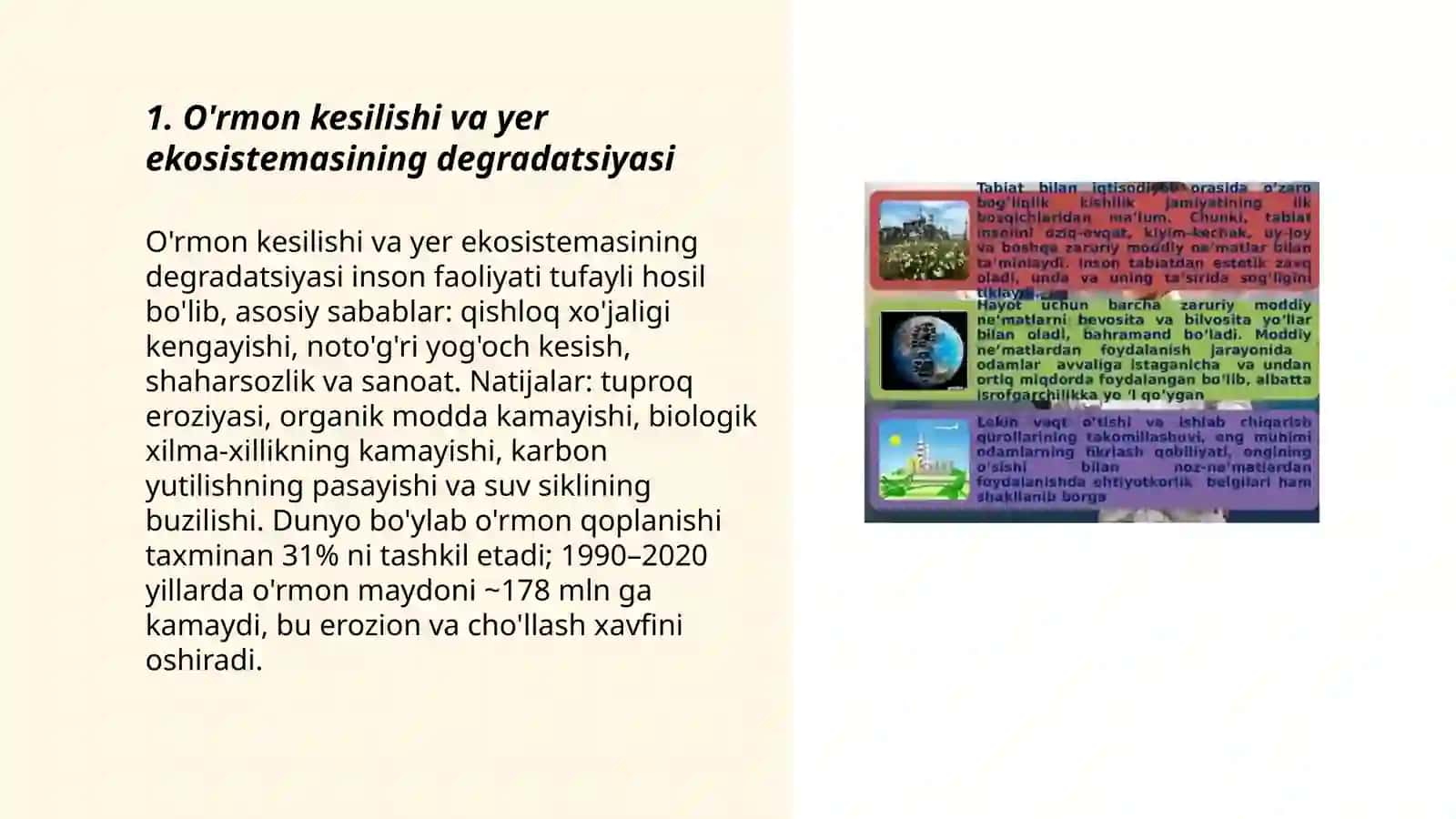 Inson faoliyatining tabiatga tasiri va tabiatning javobi 3