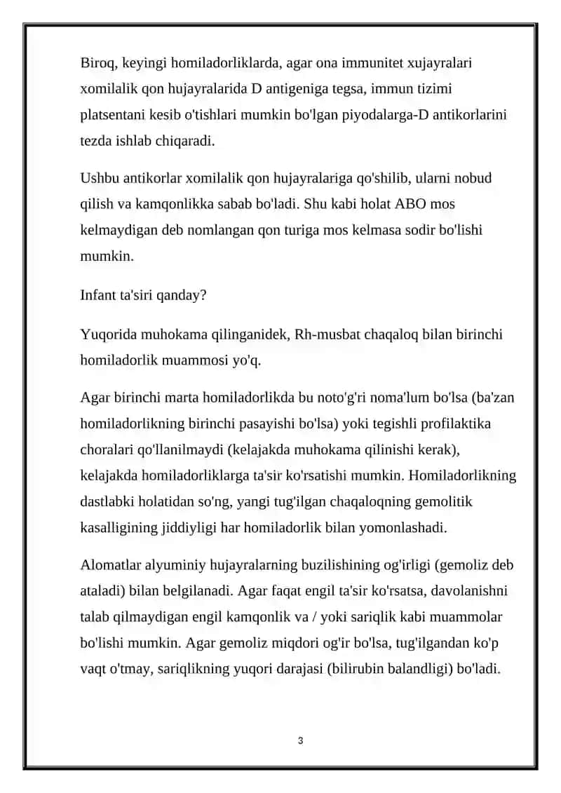 Yangi tug'ilgan chaqaloq gemolitik kasalligi 3