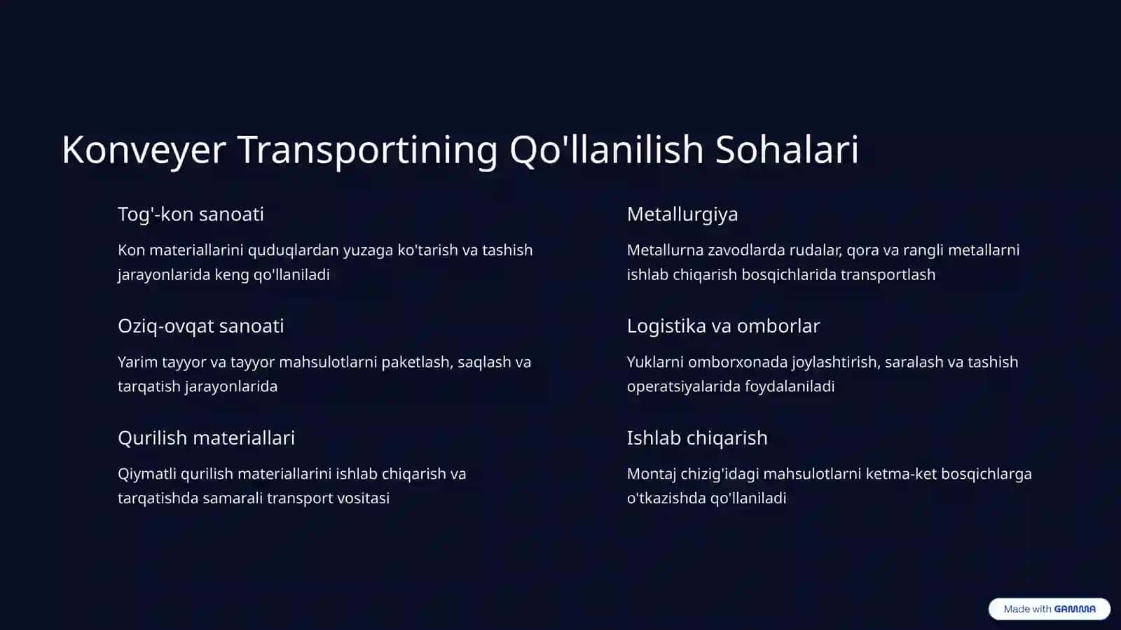 Konveyer Transportini Avtomatlashtirish 3
