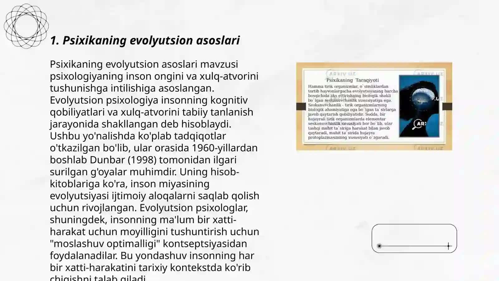 Psixikaning piloginetik tadqiqoti 3