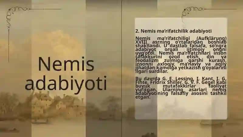 XVIII asr Yevropa ma’rifatchilik adabiyoti 3