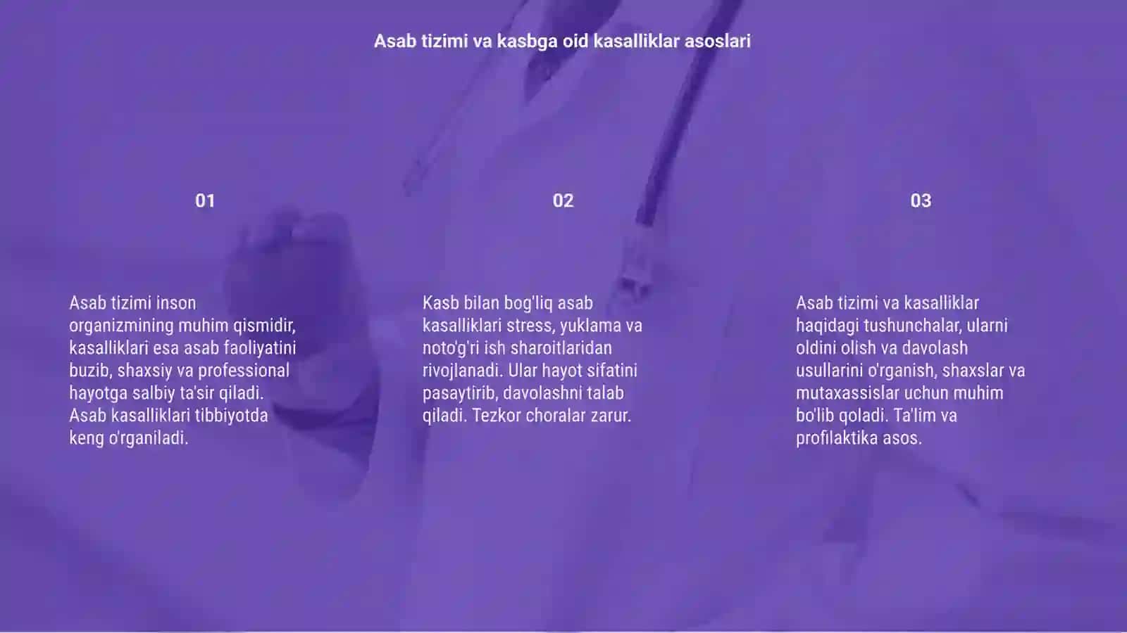 Asab tizimining kasbga oid kasalliklar xaqida tushunch 3