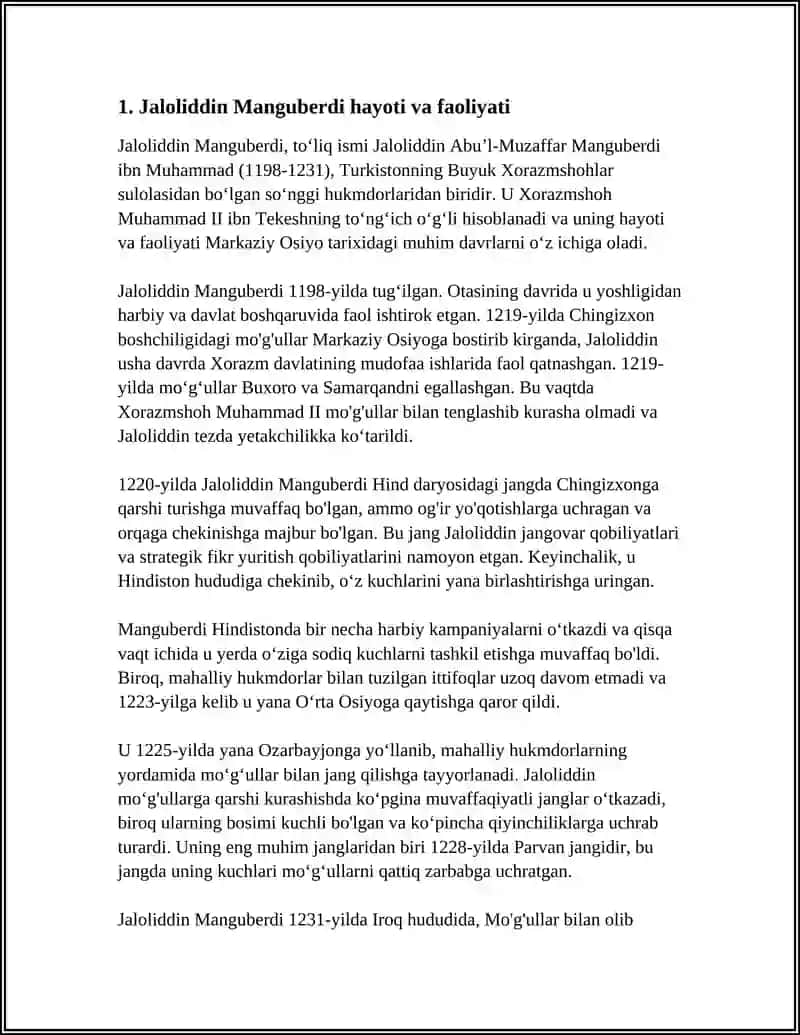 JALOLIDDIN MANGUBERDI VATAN HIMOYACHISI 3