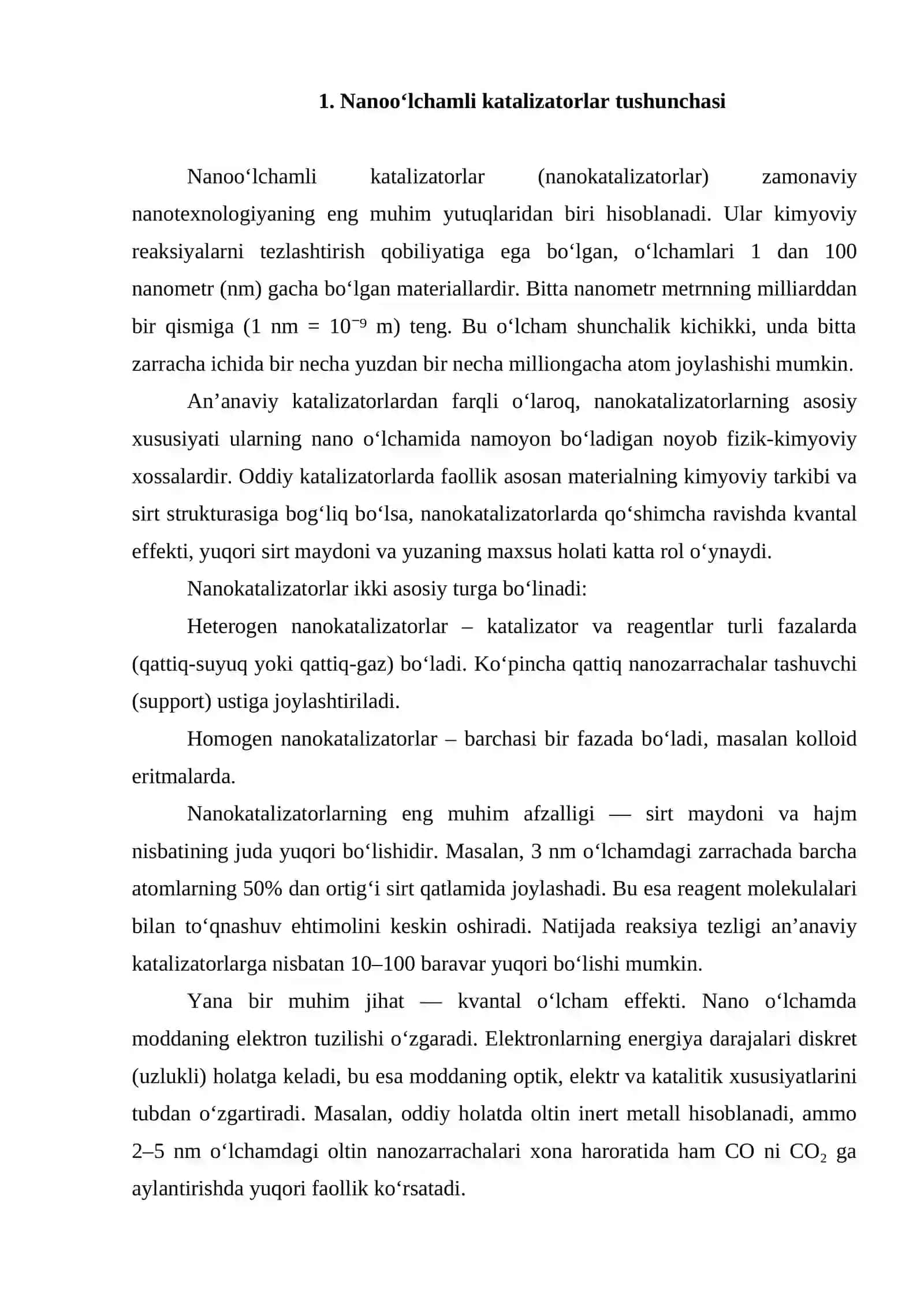Nanooʻlchamli katalizatorlar 3