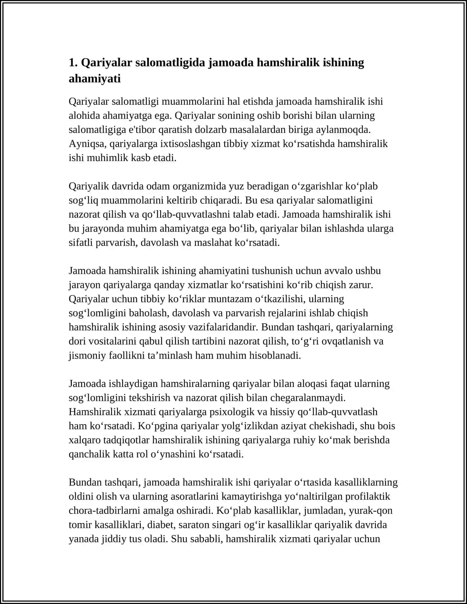 QARIYALAR SALOMATLIGIDA JAMOADA HAMSHIRALIK ISHI 3