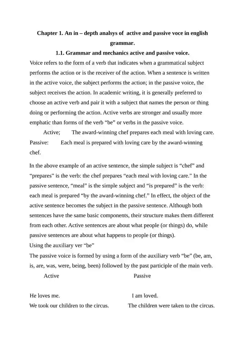An in – depth analsys of active and passive voce in english grammar 3