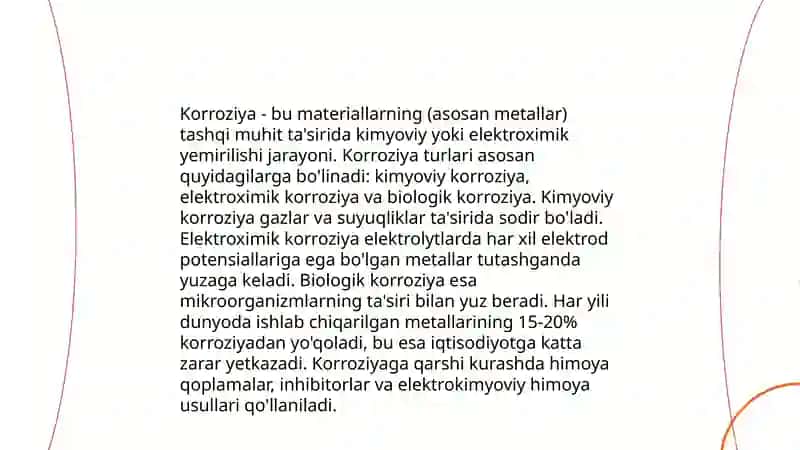 Metallar karroziyasini o'rganish 3