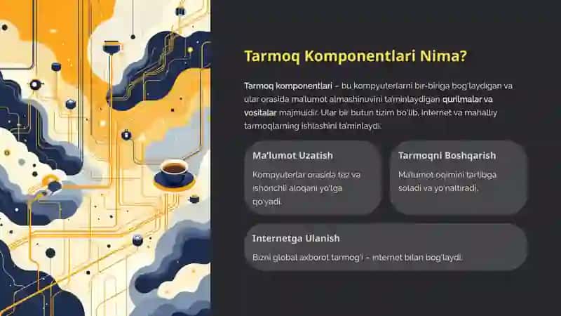 Tarmoq komponentlari Kabel,Jek,Hub,Swich,Router,modem 3