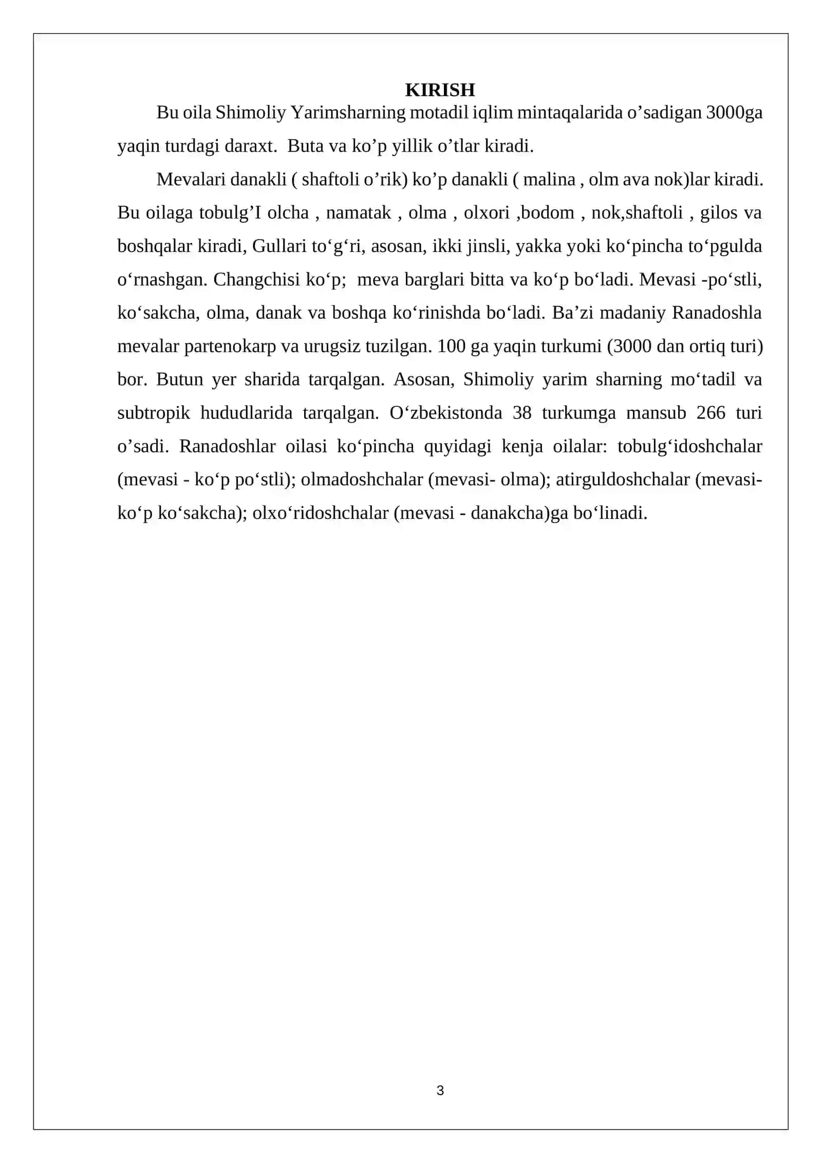 Ra’nodoshlar oilasi 3