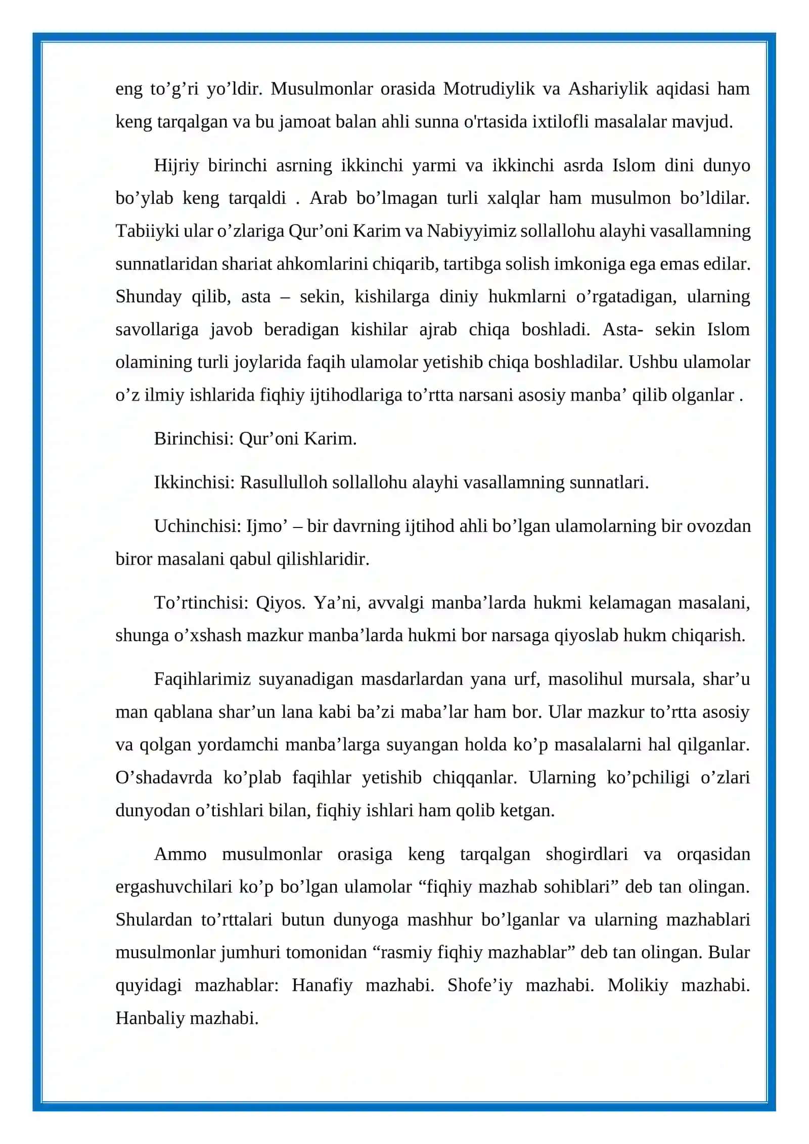Islomdagi masxablar haqida umumiy ma'lumot 3
