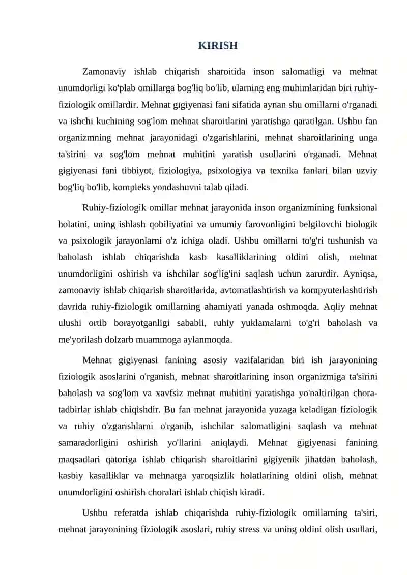 ISHLAB CHIQARISHDA
RUHIY-FIZIOLOGIK OMIL TA'SIRI 3