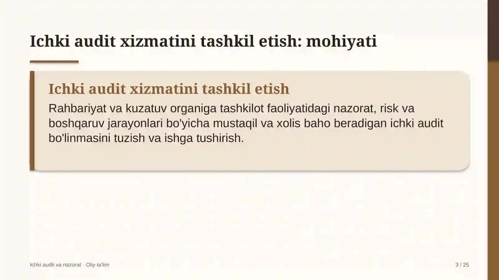 malaka oshirish markazlarida ichki audit xizmatini tashkil etish 3561 3