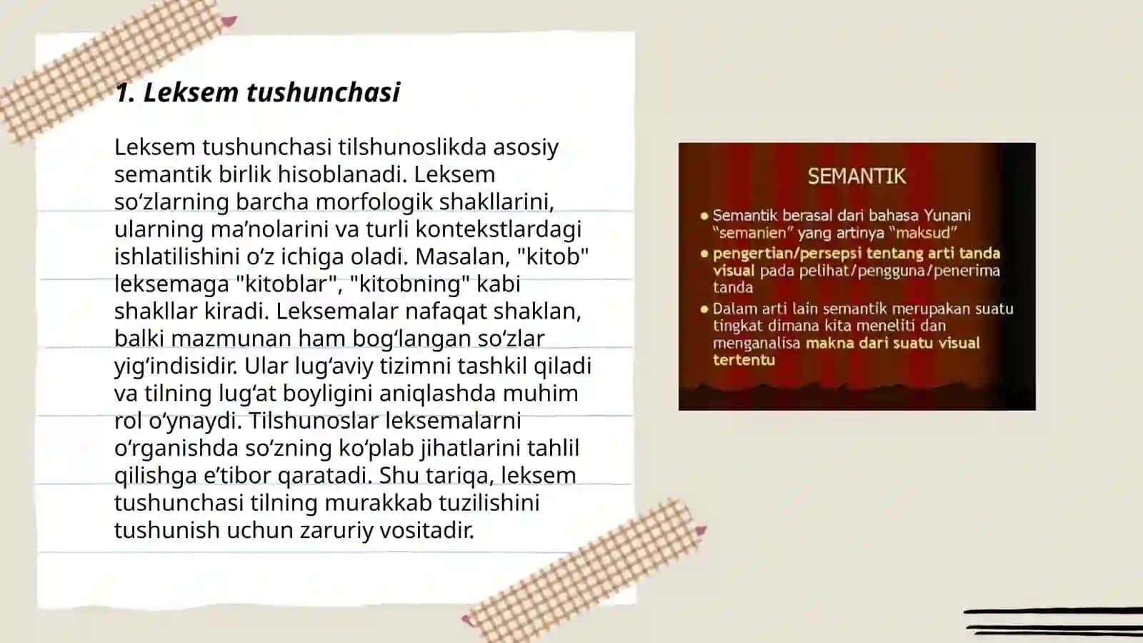 Leksemaning semantik sturukturasi 3