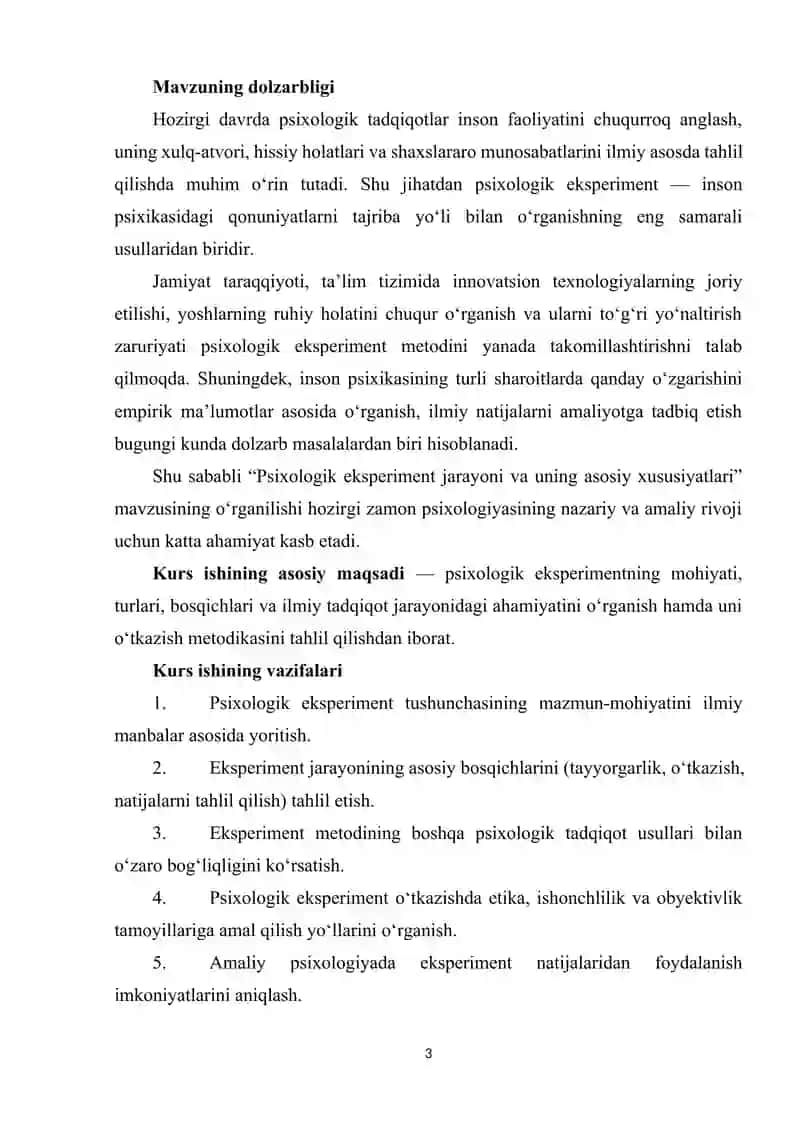 Psixologik eksperiment jarayoni va uning asosiy xususiyatlari 3