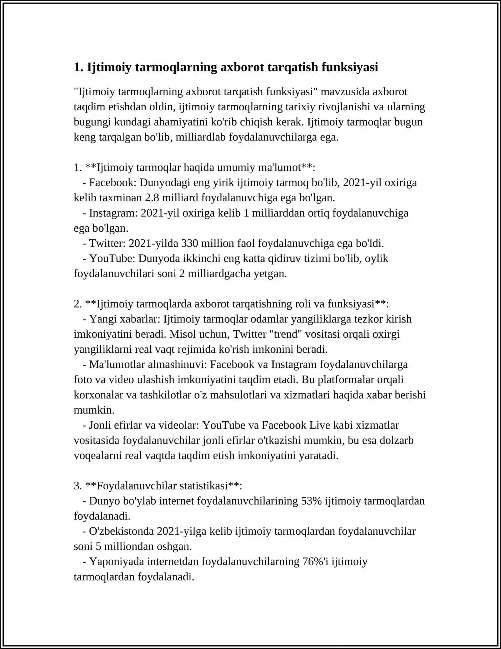 Ijtimoiy tarmoqlarning jamiyatga funktsional bog'liqli [IJTIMOIY TARMOQLARNING JAMIYATGA FUNKSIONAL BOGʻLIQLIGI] 3