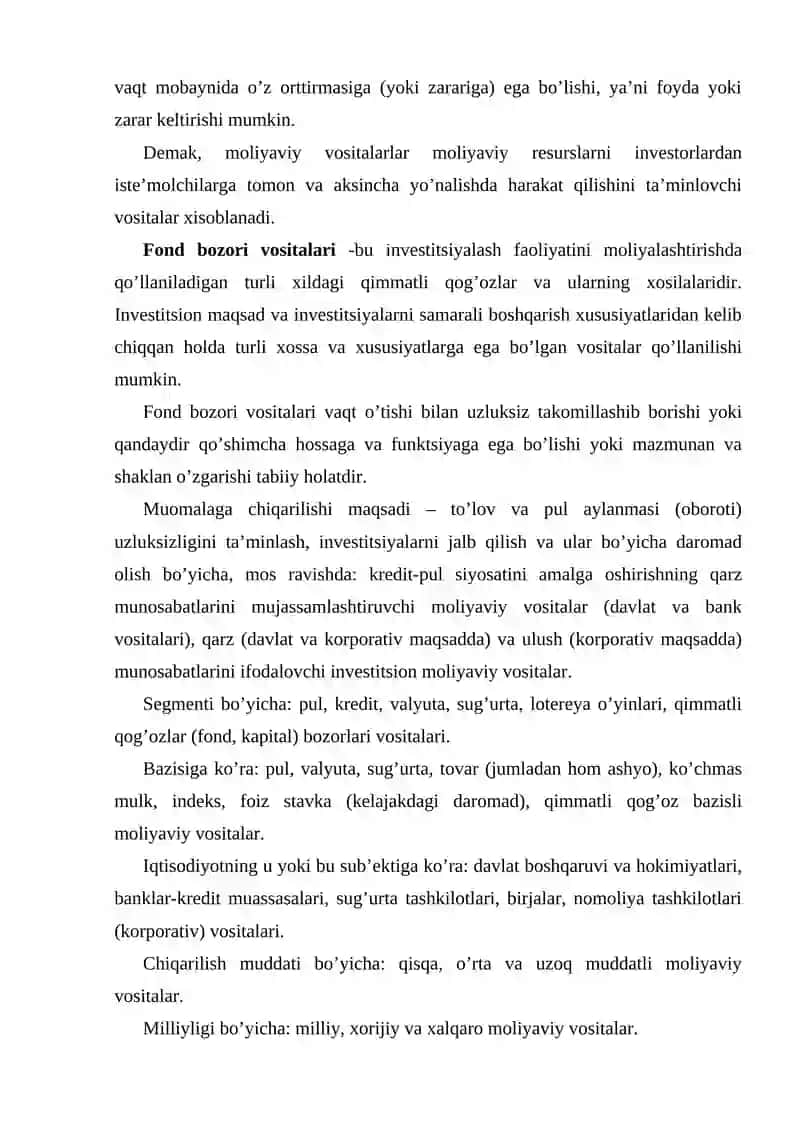 Moliyaviy vositachilarning umumiy tarkibi 3