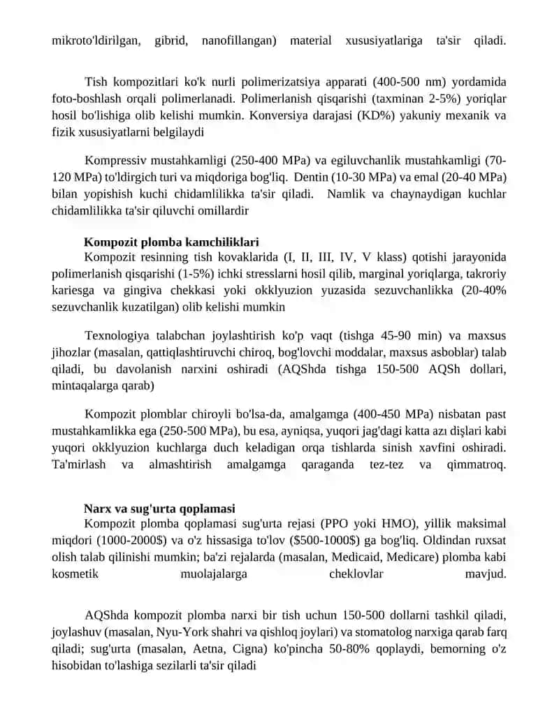 Kompozit plomba ashyolar haqida tushunchasi 3