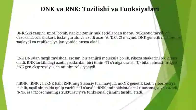 Irsiyat va õzgaruvchanlikning molekulyar asoslari 3