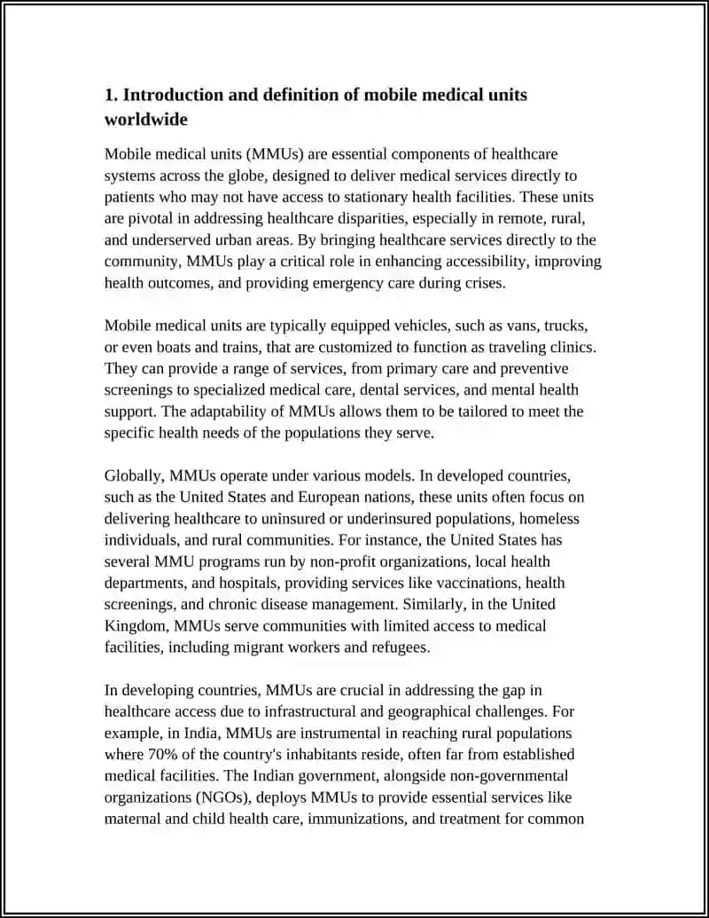 MOBILE MEDICAL UNITS IN THE WORLD Presentation 3
