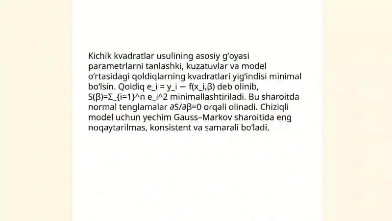 Kichik kvadratlar usuli 3