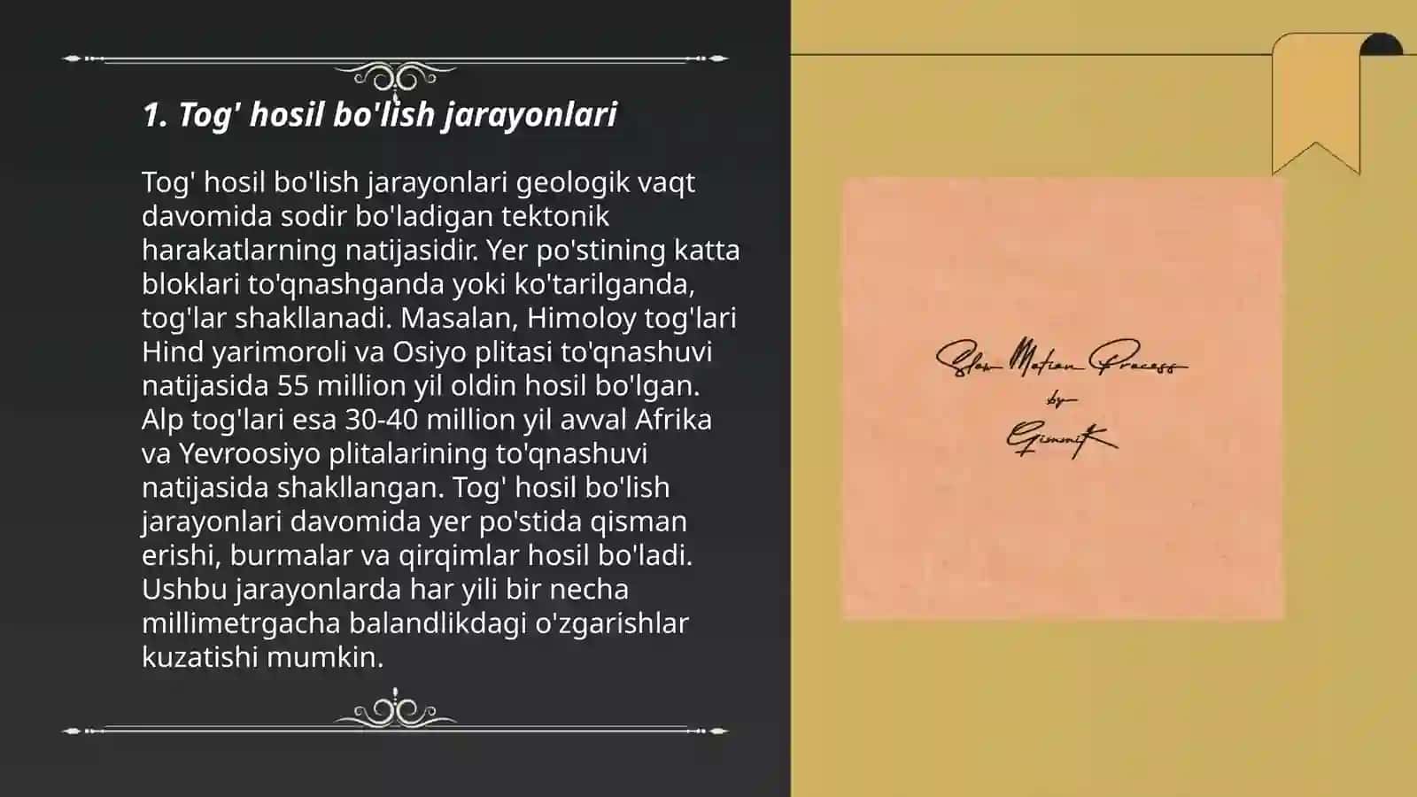 Tog' hosil bo'lish jarayonlari 3