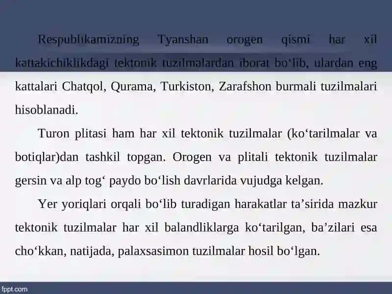 Yer va uning geologik tuzilishi va shakillari 3