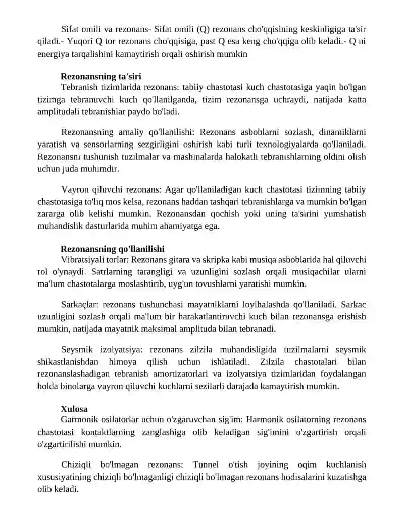 O'Zgaruvchan Tok Zanjirdagi Rezonans Hodisalar 3