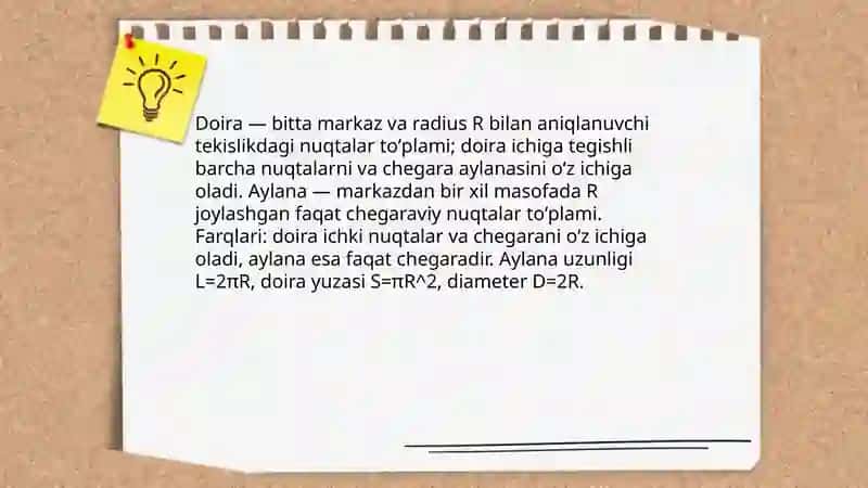 Doira va aylana tushunchalari 3