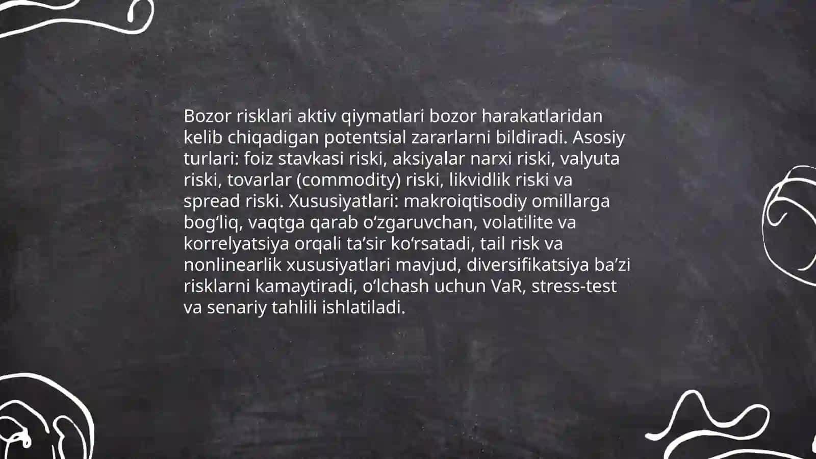 Bozor risklarning boshqaruvi 3