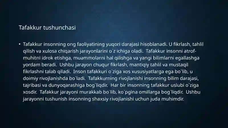 Tafakkur haqida tushuncha 3