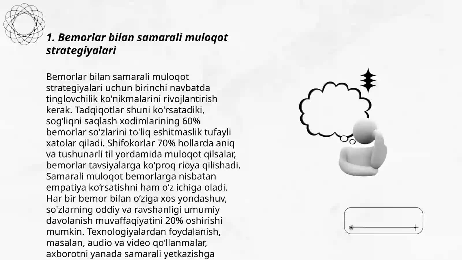 Bemorlar bilan vebral va novebral muloqot qoidalari 3