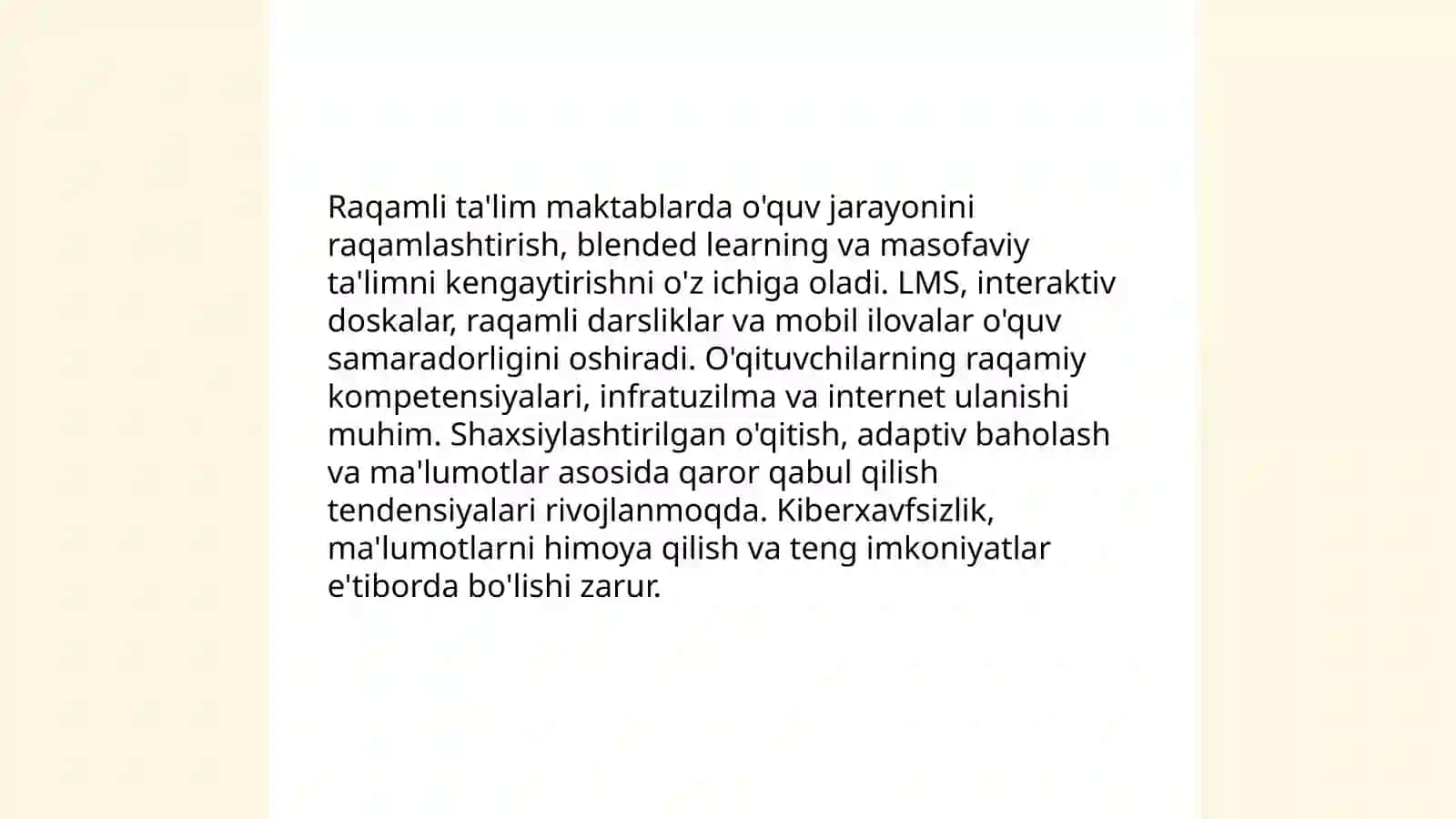 Maktab taʼlimida tendensiyalar 3