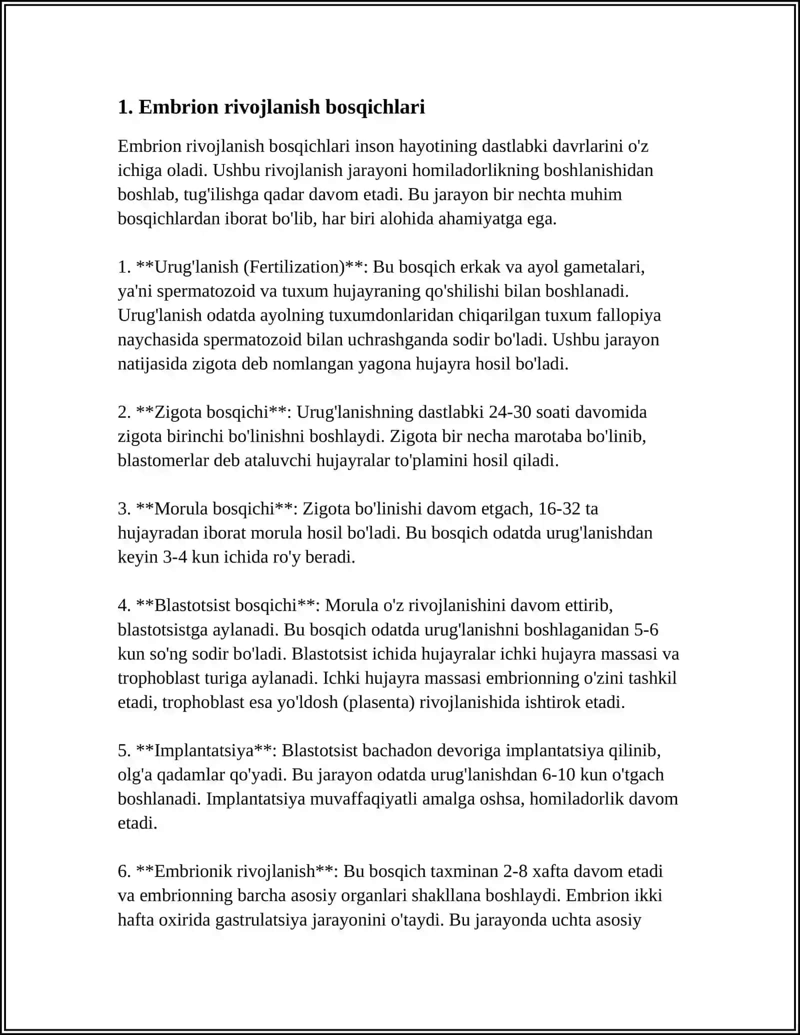 ODAM EMBRIOLOGIYA ASOSLARI 3