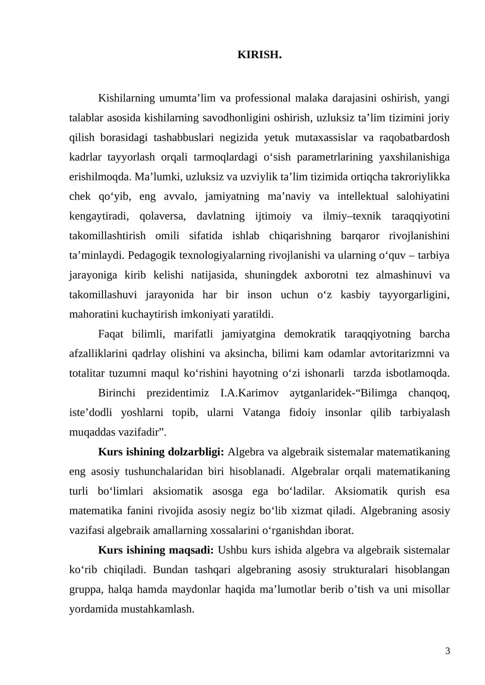 Algebra va algebraik sistemalar 3