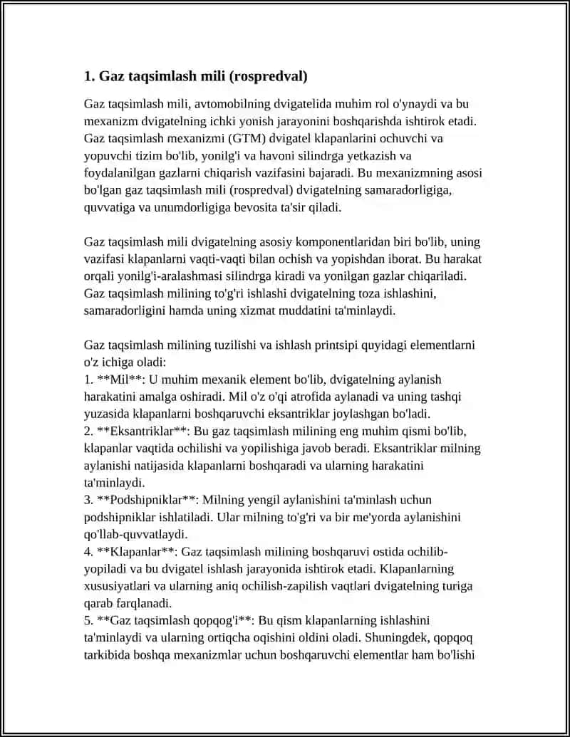 Gaz taqsimlash mexanizmi 3