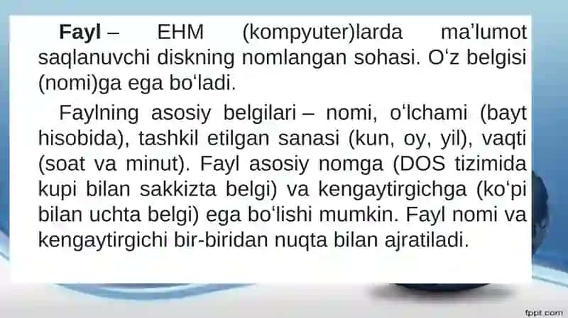 Fayl Turlari va Kengaytmalari 3