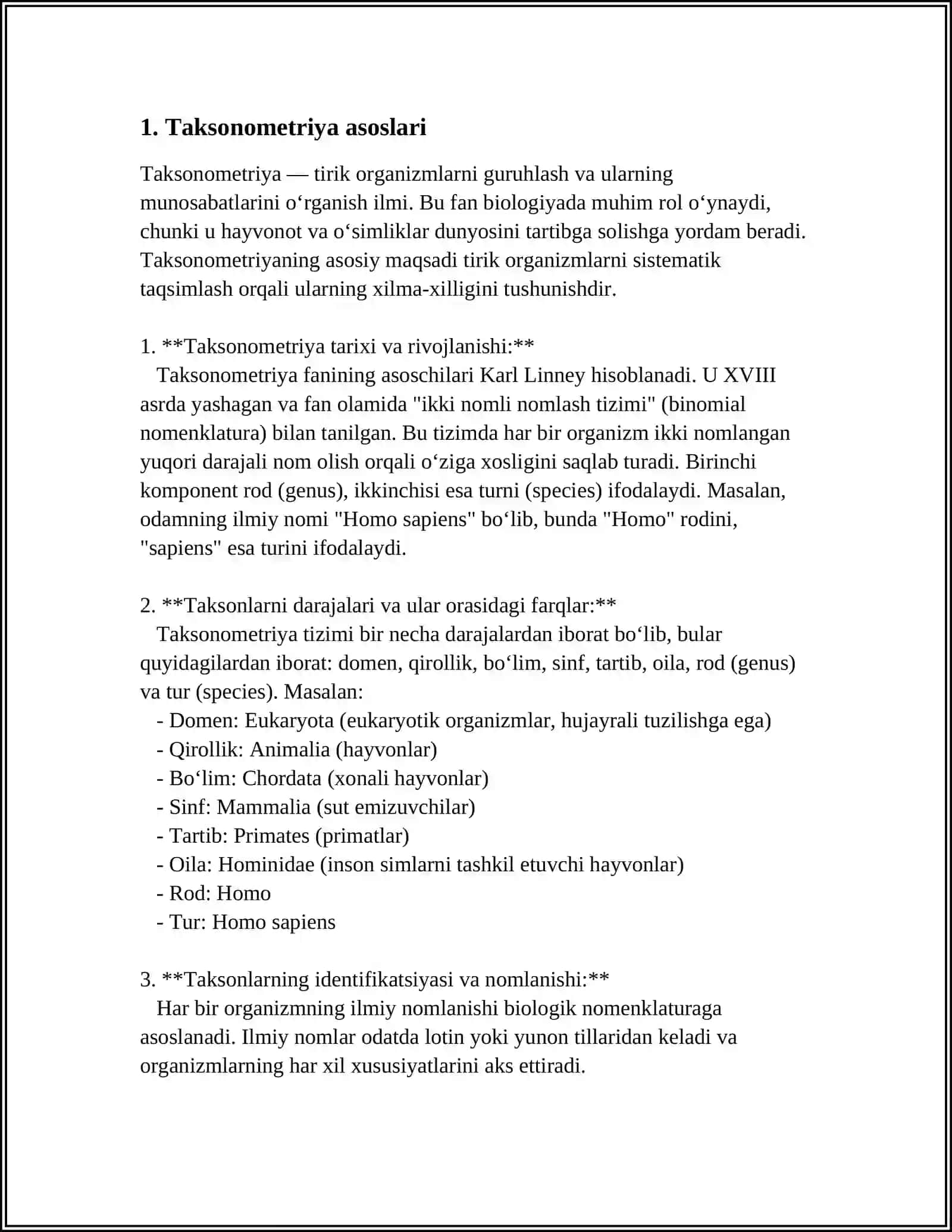 TAXEOMETRIK TASVIRGA OLISH ISHLARI 3