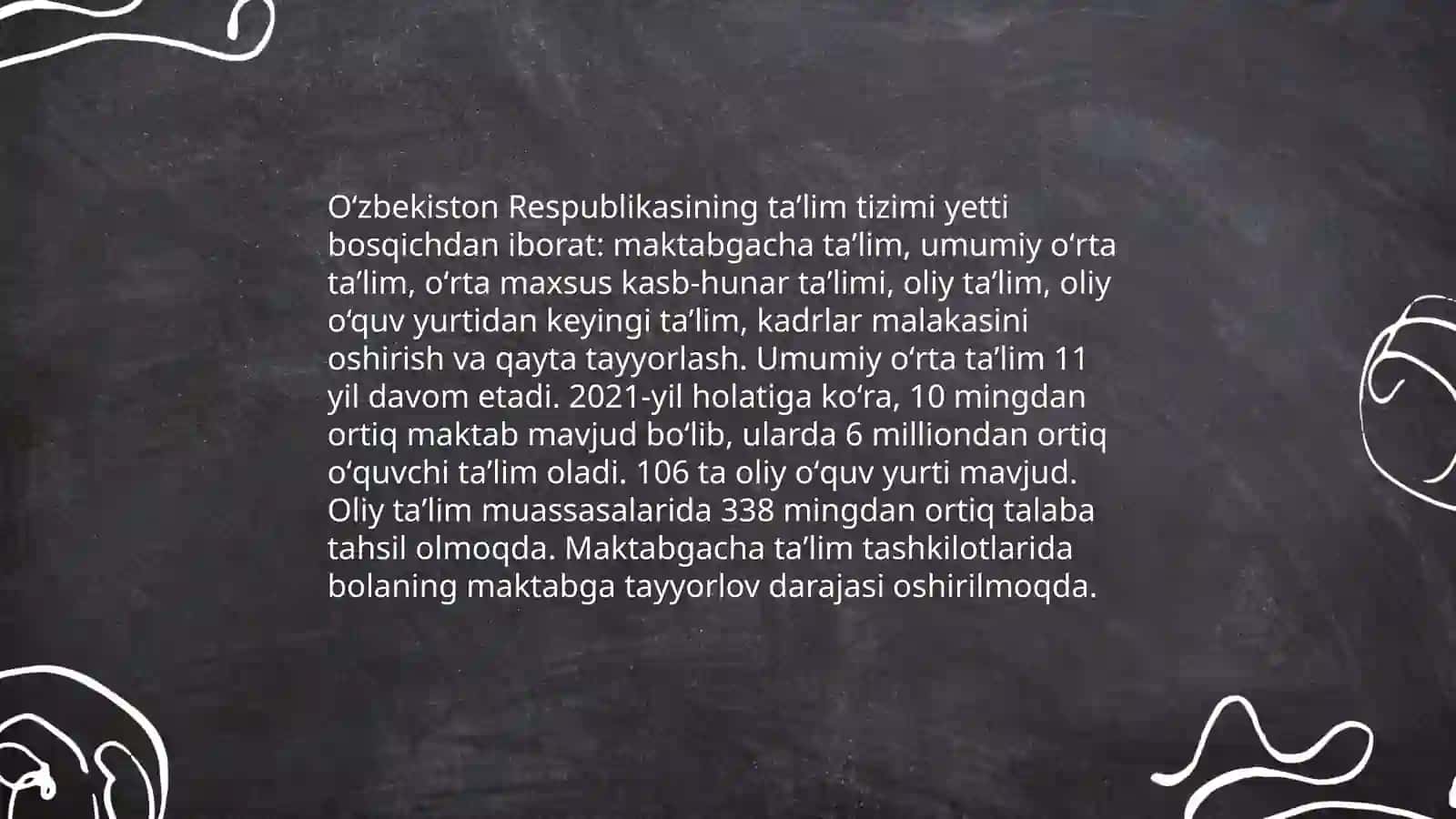 Oʻzbekiston Respublikasi taʼlim toʻgʻrisidagi qonun haqida 3