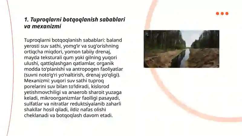 Tuproqlarni botqoqlanish va quritish meloratsiyasi 3