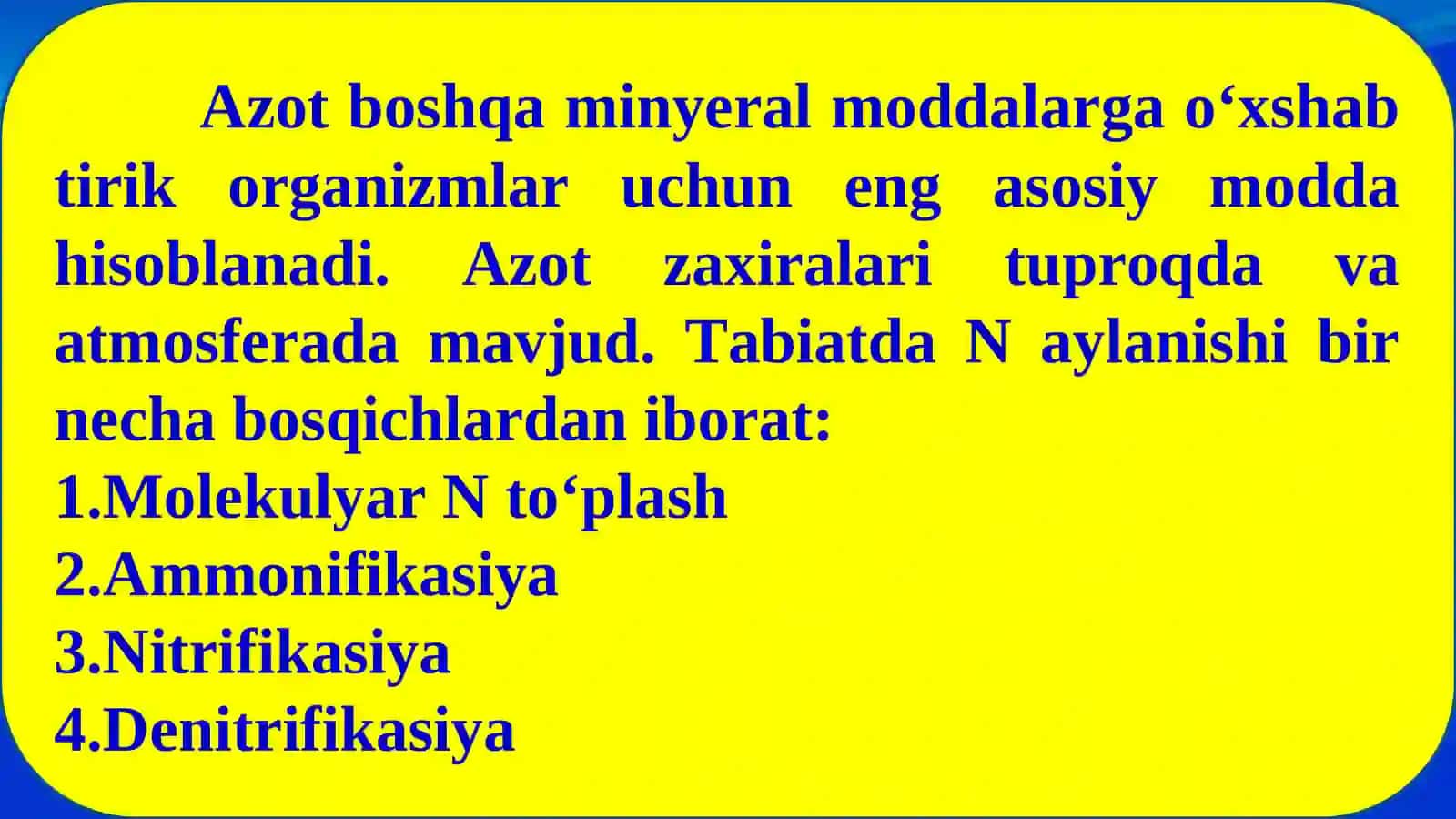 Azotning mikrobiologik aylanishi 3