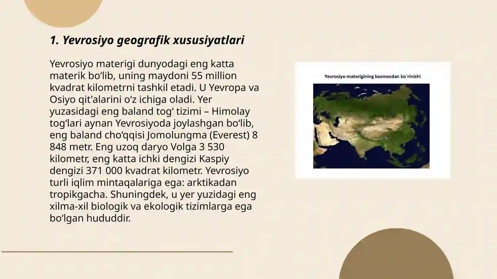 Yevrosiyo materigi 3