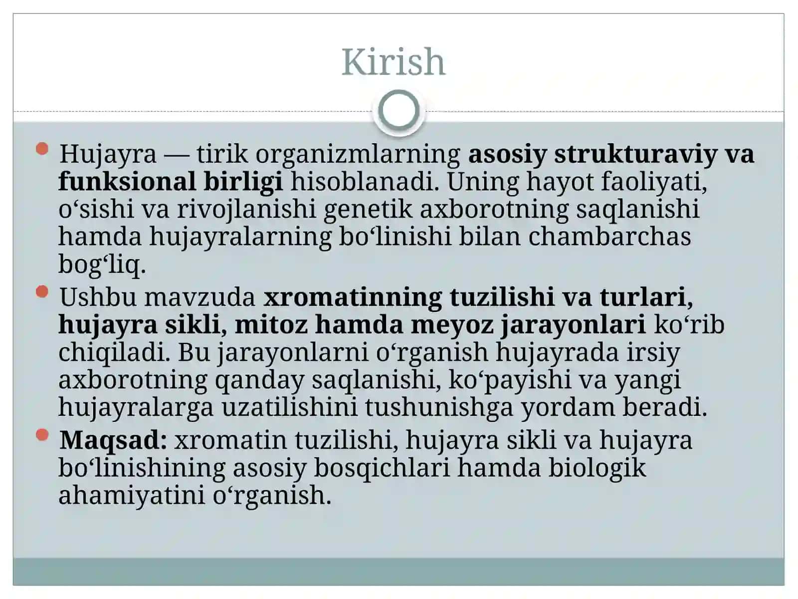 Hujayrasikli, mitoz va meyoz 3