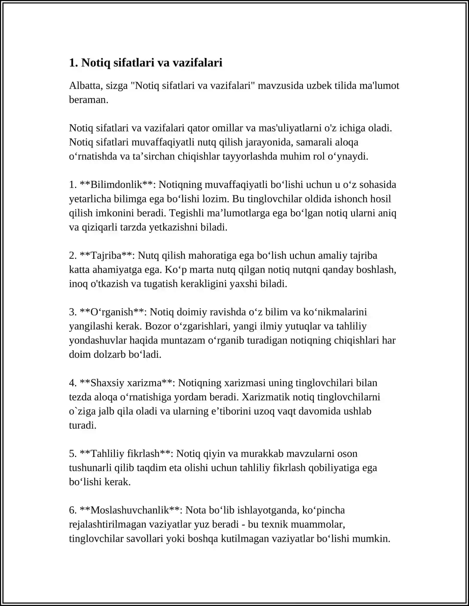 NUTQ MADANIYATI, NOTIQLIK SANʼATI 3