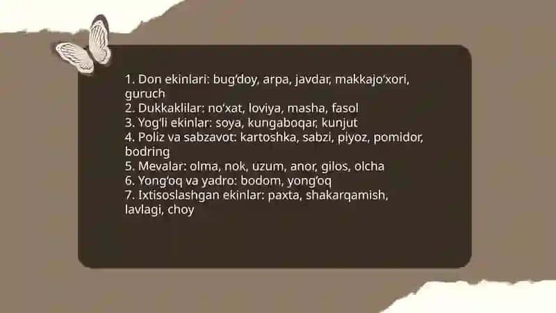 Qishloq xo‘jaligi oid leksika 3