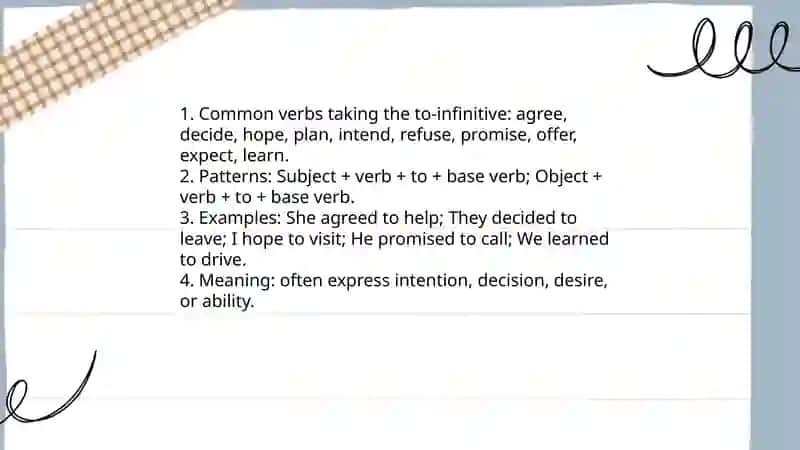 Verb+infinitive 3
