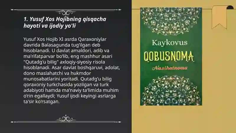 Qutadg'u bilig, Devoni lug'ati turk, Qobusnoma, Hibbat ul-haqoyiq 3